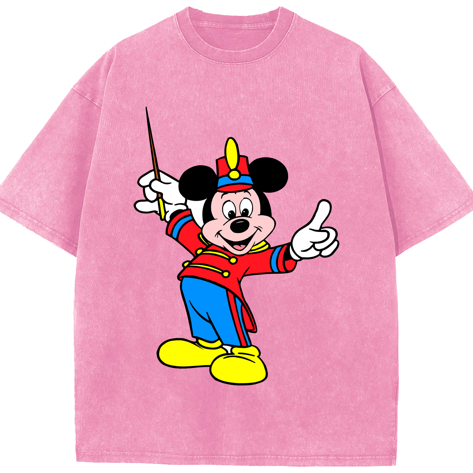 （画像用） ミッキーマウス Mickey Mouse 綿100% ヴィンテージ風 半袖Tシャツ（フロントプリント）